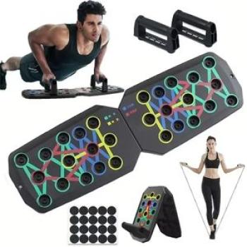 Portable Multifunctional Push-up Board Set with Handles Foldable Fitness Equipment for Chest Abdomen