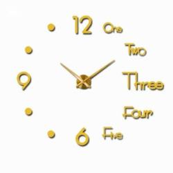 Wall Clock 3D Mirror Sticker Frameles Big Number Watch DIY For Bedroom