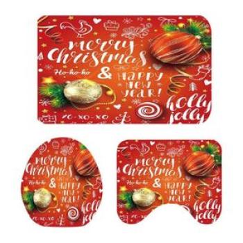 3PCS/SET Shower Bathmat Toilet Pedestal Mat Cover Bathroom Rug Set A