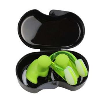 Swimming Ear Plug Nose Clip Set Waterproof Ear Nose Green