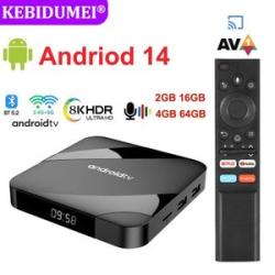 Bluetooth 5,2 ATV Android 14 4GB 64GB AV1 05W2 Quad Core 2,4G&5G Dual WIFI Voice e Media Player 8K 4