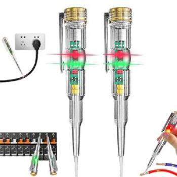 2Pcs 24-250V Electrician Circuit Tester Pen,Electrical Teste