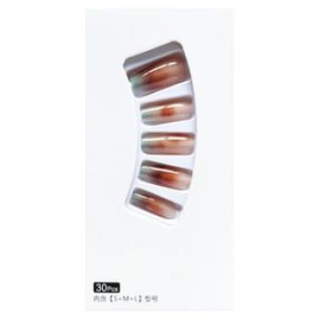 Women Amber Halo Gradient Fake Nails with Toxin-Free Premium Material for Party Afternoon Tea Travel