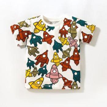 2023 Children`s T-shirt Summer New European and American Boys Base Shirt Cartoon C