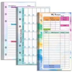 A6 Budget Refill 85 Sheets Weekly Monthly Planner Inserts Financial for A6 Binder, Cash Envelopes Wa