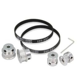 2PCS Set GT2 Synchronous Wheel 2030 Teeth 5Mm Bore Aluminum Timing Pulley with Length 200Mm Width Be