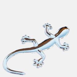 OR 05-3A Gecko Lizard Car Sticker Waterproof Decal Reflective Styling Milk White + White + Pink