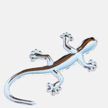 OR 05-3A Gecko Lizard Car Sticker Waterproof Decal Reflective Styling Milk White + White + Pink