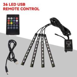 RGB Automotive Atmosphere Decorative Lamp Led Interior Strip Car Foot Ambient Lights with USB with R
