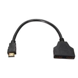 1080P HDMI Splitter Cable Male to 2 Female 1 In 2 Out Converter Adapter 30cm,Default NO