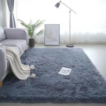 Fluffy Floor Carpet for Living Room BedRoom Anti-slip Mats 1.2*2m-  Deep Gray