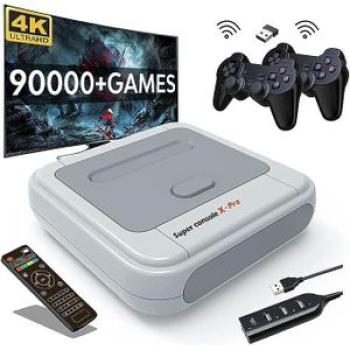 Kinhank Retro Game Console,Super Console X Pro with 90,000+ Video Games, Classic Mini Gaming Systems