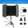 Foldable Microphone Isolation Shield with Absorbing Foam - Five-door metal desktop lifting bracket b