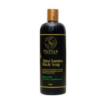 Alata Samina Black Soap Shower Gel – WARM OAK: TEA TREE + SANDALWOOD - 500ml