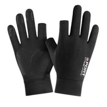 Non-slip Two Long Finger Gloves with Wrist Wrap Support Padded Fitness Short Open Finger Glove for R