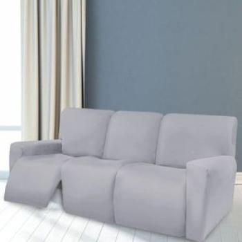 Easy-Going Soft Couch Cover Washable Soft Sofa Light Gray 8 Slices