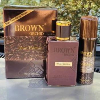 Brown Orchid Oud Edition Eau de parfum + free deodorant -80ml - Brown