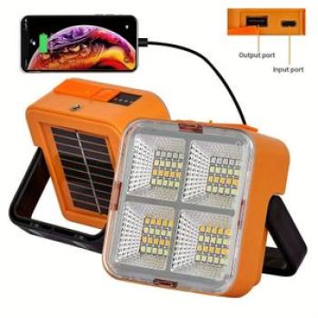 Portable Solar Emergency Light, LED Floodlight/Camping Light