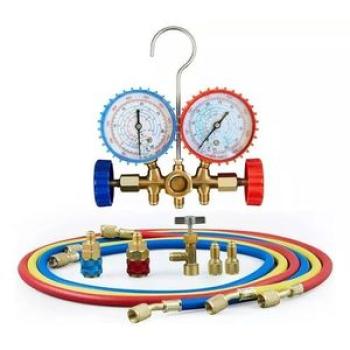 Automobile air conditioning fluorine filling valve, pressure gauge