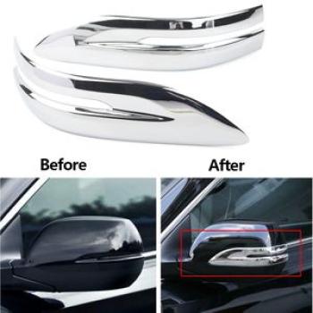 2Pcs Car Rearview Side Mirror Stripe Trim Decoration Cover For Honda CRV CR-V MK V Turbo Utility 4Do