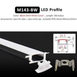 Led Strip Running Wave Aluminium Profile 50cm 8mm 10mm 12mm Ceiling Black Silver Channel For Cabinet