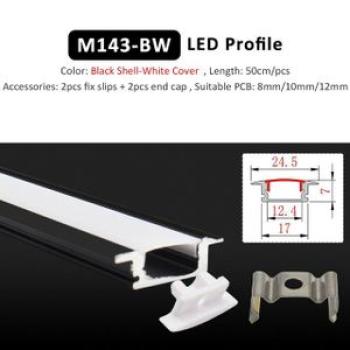 Led Strip Running Wave Aluminium Profile 50cm 8mm 10mm 12mm Ceiling Black Silver Channel For Cabinet