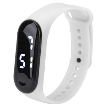 Digital Watch LED White Light Display Plastic Mirror Electronic Movement Silicone Strap Sports Watch