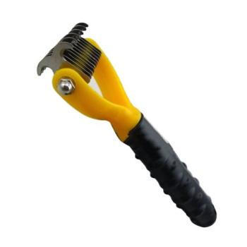 Pet open knot nail comb stainless steel magic hair removal yellow&black