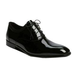 Patent Leather Lace-Up Shoes - Black