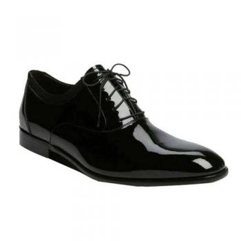 Patent Leather Lace-Up Shoes - Black