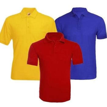 Short Sleeve Polo Shirt - 3 Pieces - Multicolour