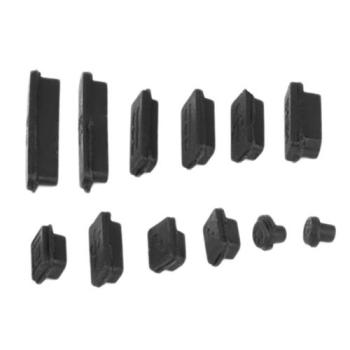 12pcs/set Silicone Anti-Dust Plug Cover Stopper Laptop USB Dust Plug Cover black