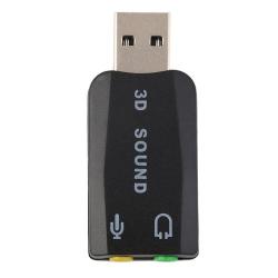 USB 2.0 to 3D Mic Speaker Audio Headset Sound Card Adapter 5.1 for PC Laptop