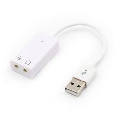 External USB Sound Card Virtual 7.1 Channel Audio Adapter For Laptop White