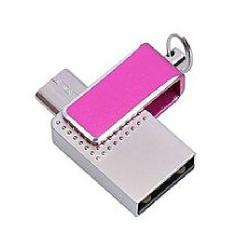 mini Dual USB 3.0 Pen Drive - 32GB Pink/Silver