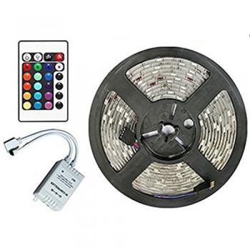 Flexible RGB LED Strip Light with Remote Control - Multicolour