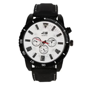 Leather Analog Wrist Watch - Black