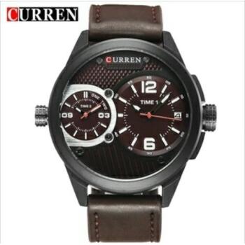 Leather Analog Wrist Watch - Brown
