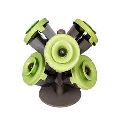 Tree Shaped Pop-Up Spice Rack with 6 Jars Container - Green