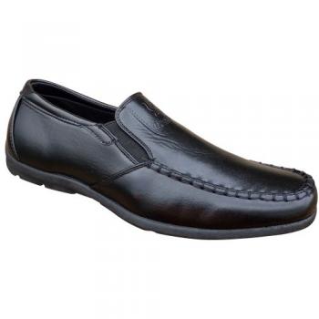 Slip On Leather Loafer - Black