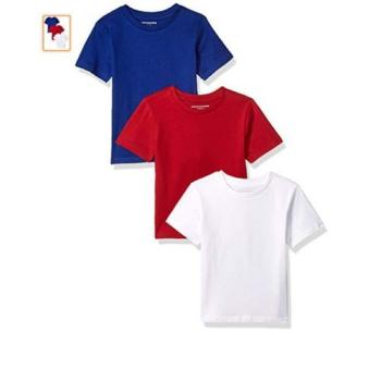 Bundle of 3 Round Neck Short Sleeve T-Shirt  - Multicolour