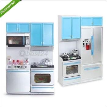 Children Kitchen Set Toy Pretend Play Cook Cooking Cabinet Stove Cookware Kids
