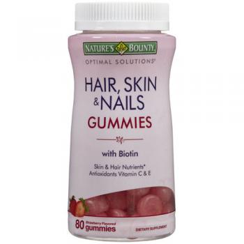 Hair, Skin & Nails Dietary Supplement - Strawberry - 80 Gummies