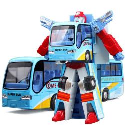 New Variable Robot Bus Transform Figure Toddler Model Educational Toy Kids Gift #blue