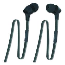Stereo Earbud Earphone with Microphone - Black/Black