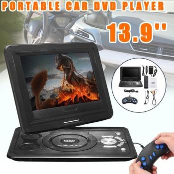 13.9 Portable Car DVD Player 270° Black Screen W/Game Remote Control Travel