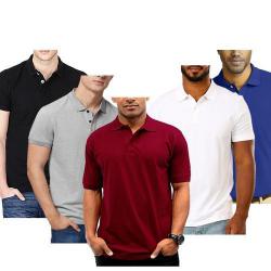 Short Sleeve Polo Shirt - 5 Pieces - Multicolor