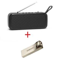 Rechargeable L8 Portable Radio Bluetooth Speaker - Black + Free 32GB Pen Drive