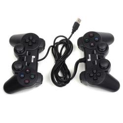 2-in-1 PC Dual Shock Joypad Controller / Gamepad - Black