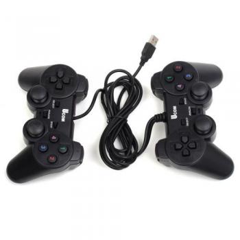 2-in-1 PC Dual Shock Joypad Controller / Gamepad - Black